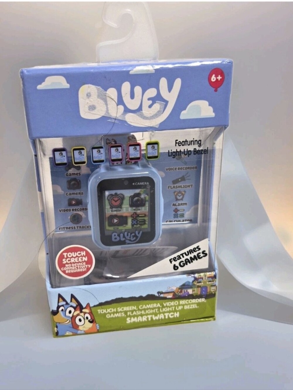 Accutime Bluey Kids Smartwatch Camera Flashlight Pedometer Games Fun Safe Gift